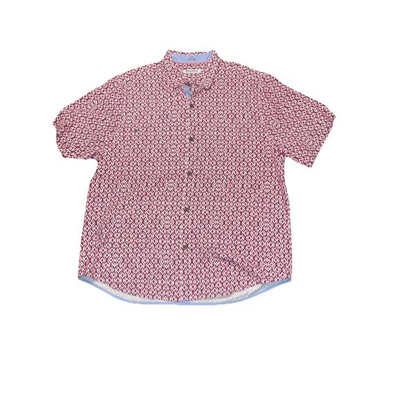 Tommy Bahama Men's 100% Silk Shirt Tropical Pink Size XL Hawaiian Geometric - Picture 1 of 8